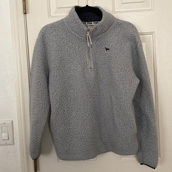 PINK Victoria's Secret Sweaters - PINK Sherpa quarter zip